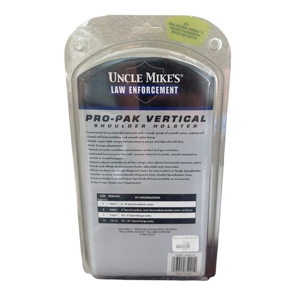 NEW Uncle Mike’s 4” REVOLVER Pro-Pak Vertical Shoulder Holster RIGHT #2 MSRP $65 - Picture 3 of 5